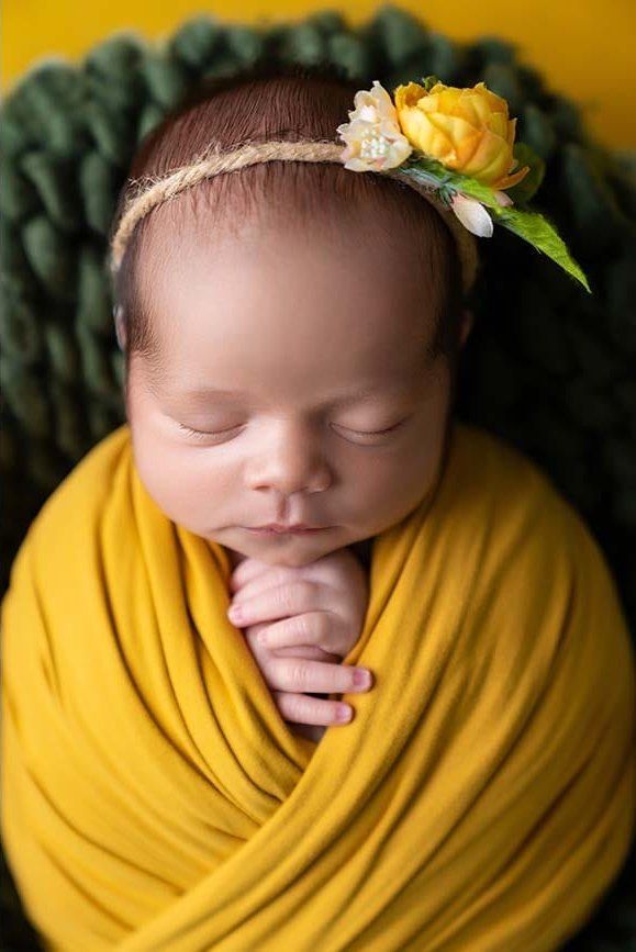 Newborn portrait after gentle retouching