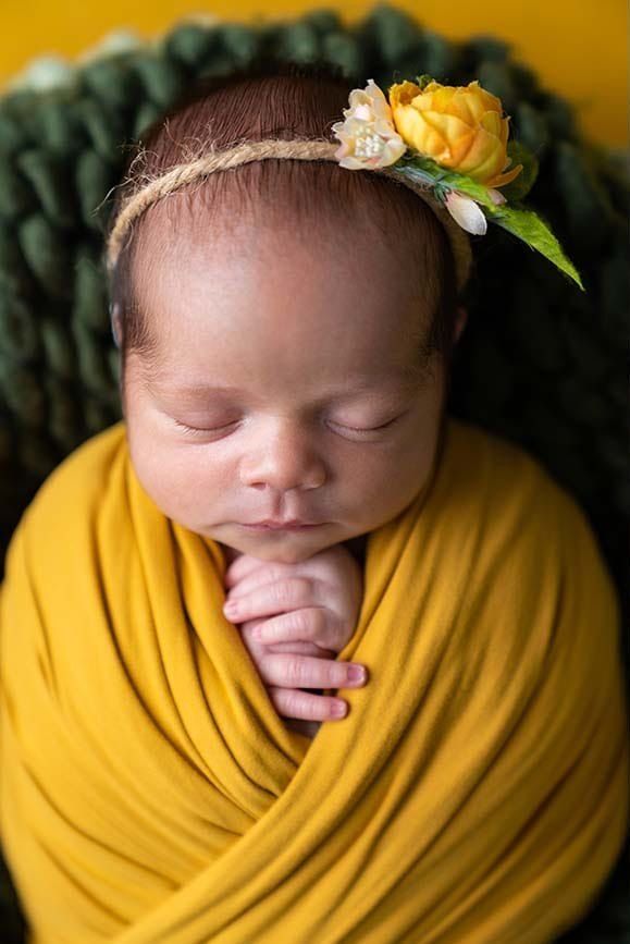 Newborn portrait before retouching